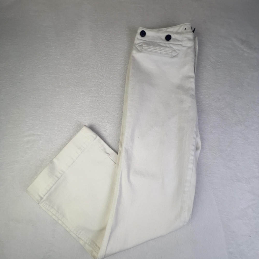 Lauren Jeans Company Jeans Womens 4P White Sailor Button‎ Straight Ralph